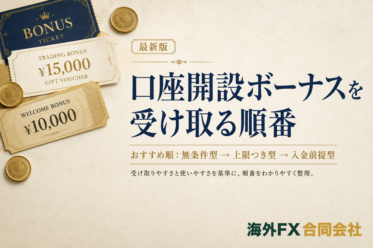 口座開設ボーナスは1人1回｜受け取る順番の決め方