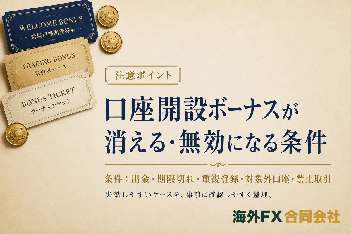 口座開設ボーナスが消える・無効になる条件