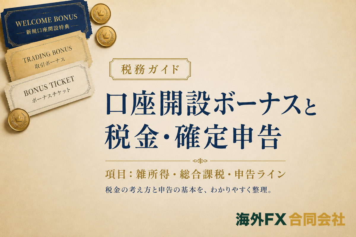 口座開設ボーナスと税金・確定申告